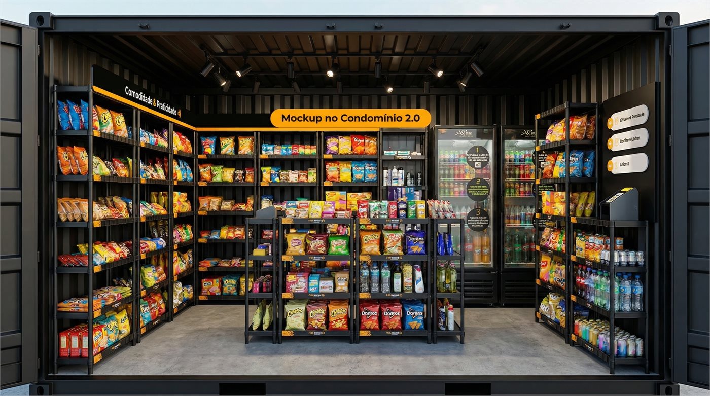 Loja PickSmart monitorada por câmeras em ambiente de uso coletivo